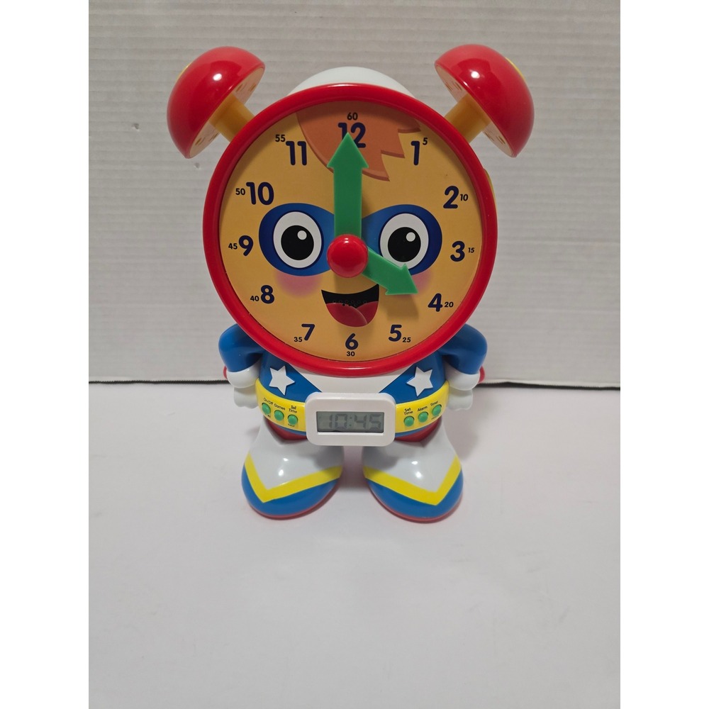 Kids Learning Resources Telly The Teaching Time Clock Superhero Red Blue